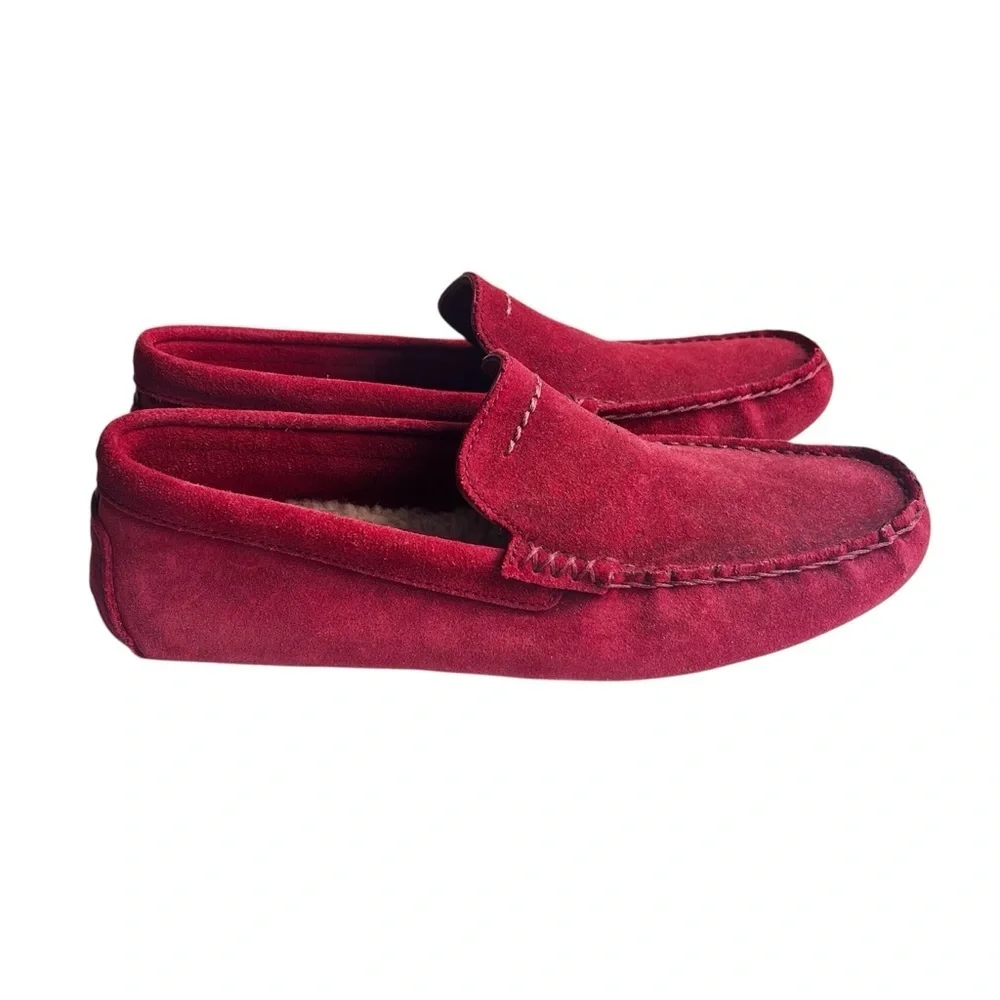 Ugg Men's BURGANDY  Hendrick loafer sneaker moc-toe shoe NWOT size 9